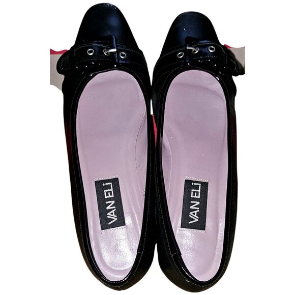 Vaneli Women's Black Patent Leather Pumps With Buckle Detail Size 7 1/2 M - Picture 2 of 9